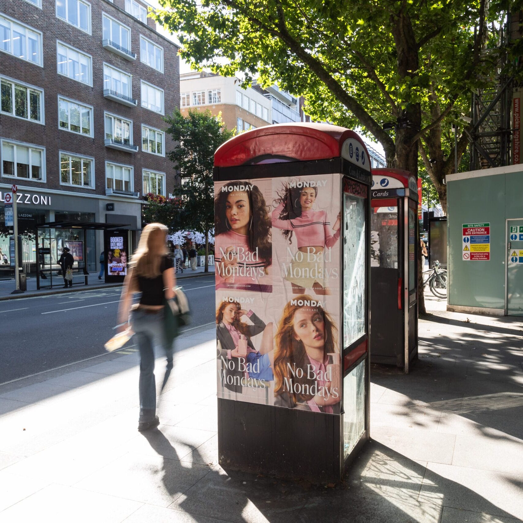 Example of a flyposting advertising campaign for a shampoo brand.